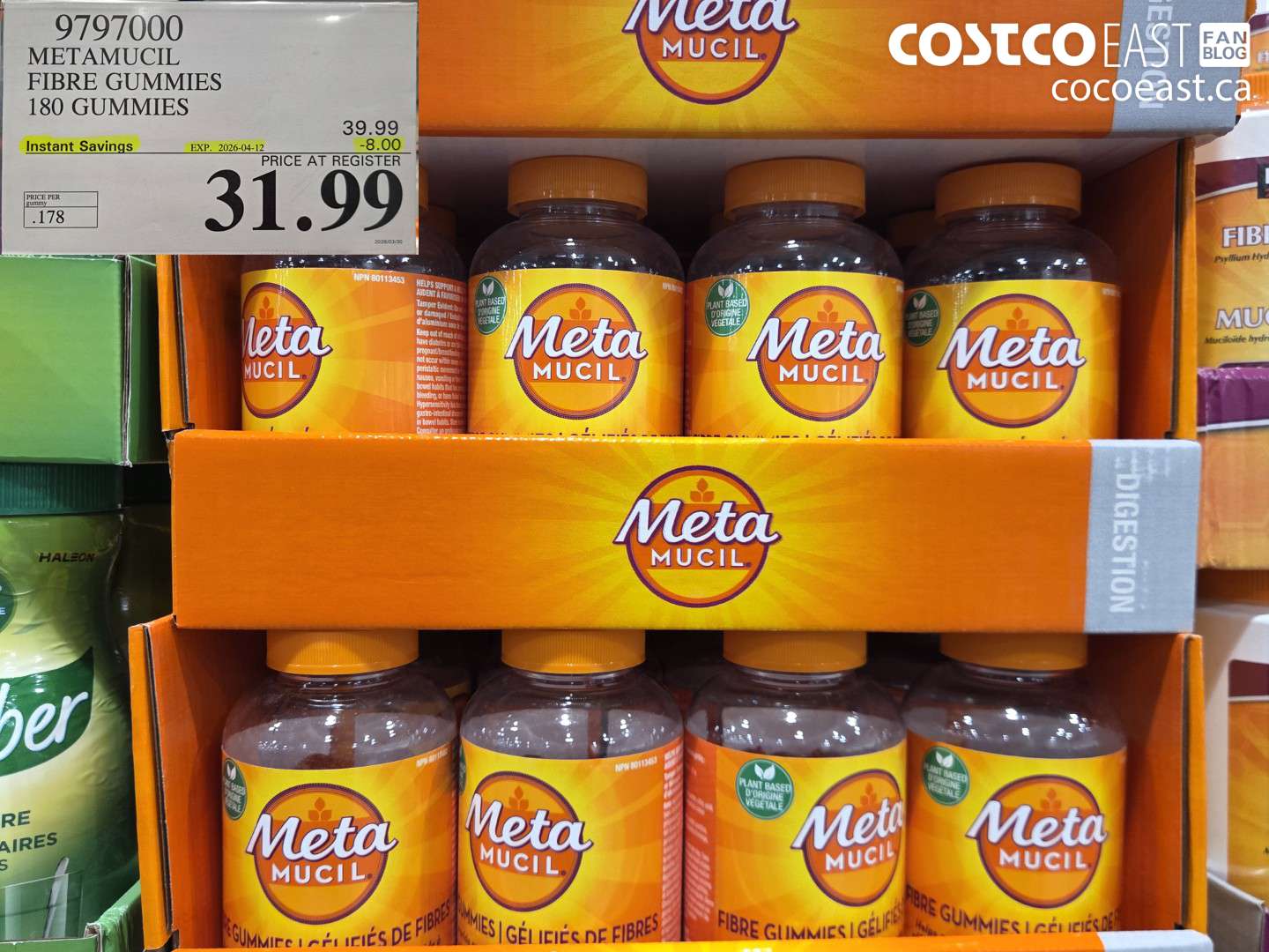 9797000 METAMUCIL FIBRE GUMMIES 180 GUMMIES ($8.00 INSTANT SAVINGS EXPIRES ON 2026-04-12) $31.99