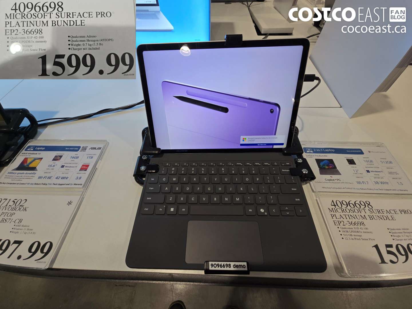 4096698 MICROSOFT SURFACE PRO PLATINUM BUNDLE EPX-36698 $1599.99