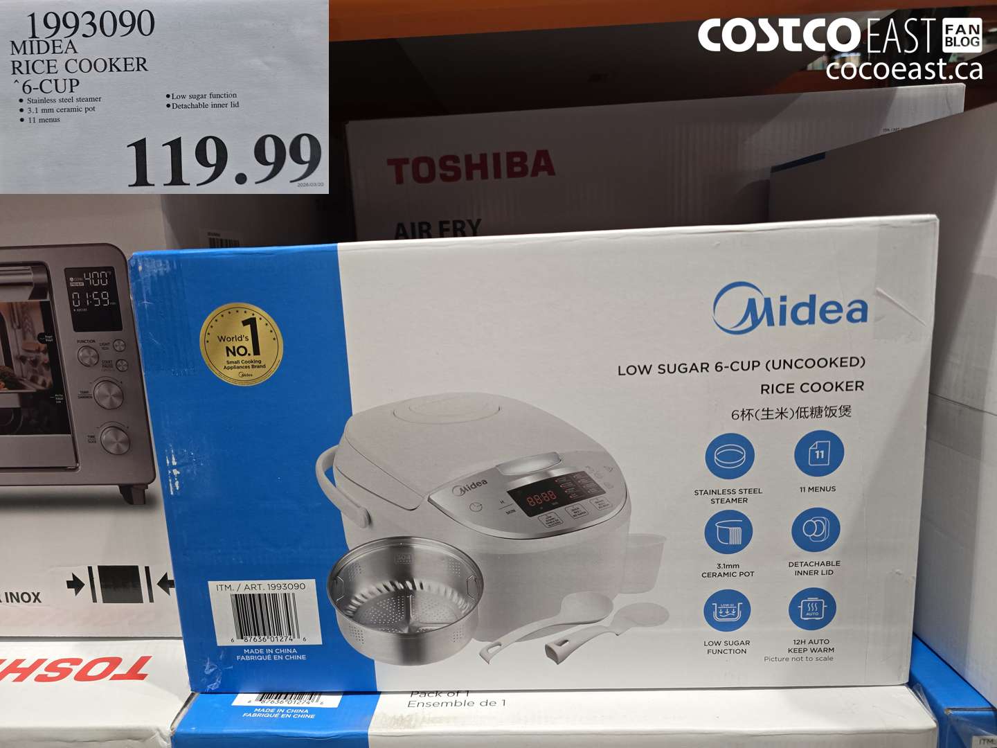 1993090 MIDEA RICE COOKER 6-CUP $119.99