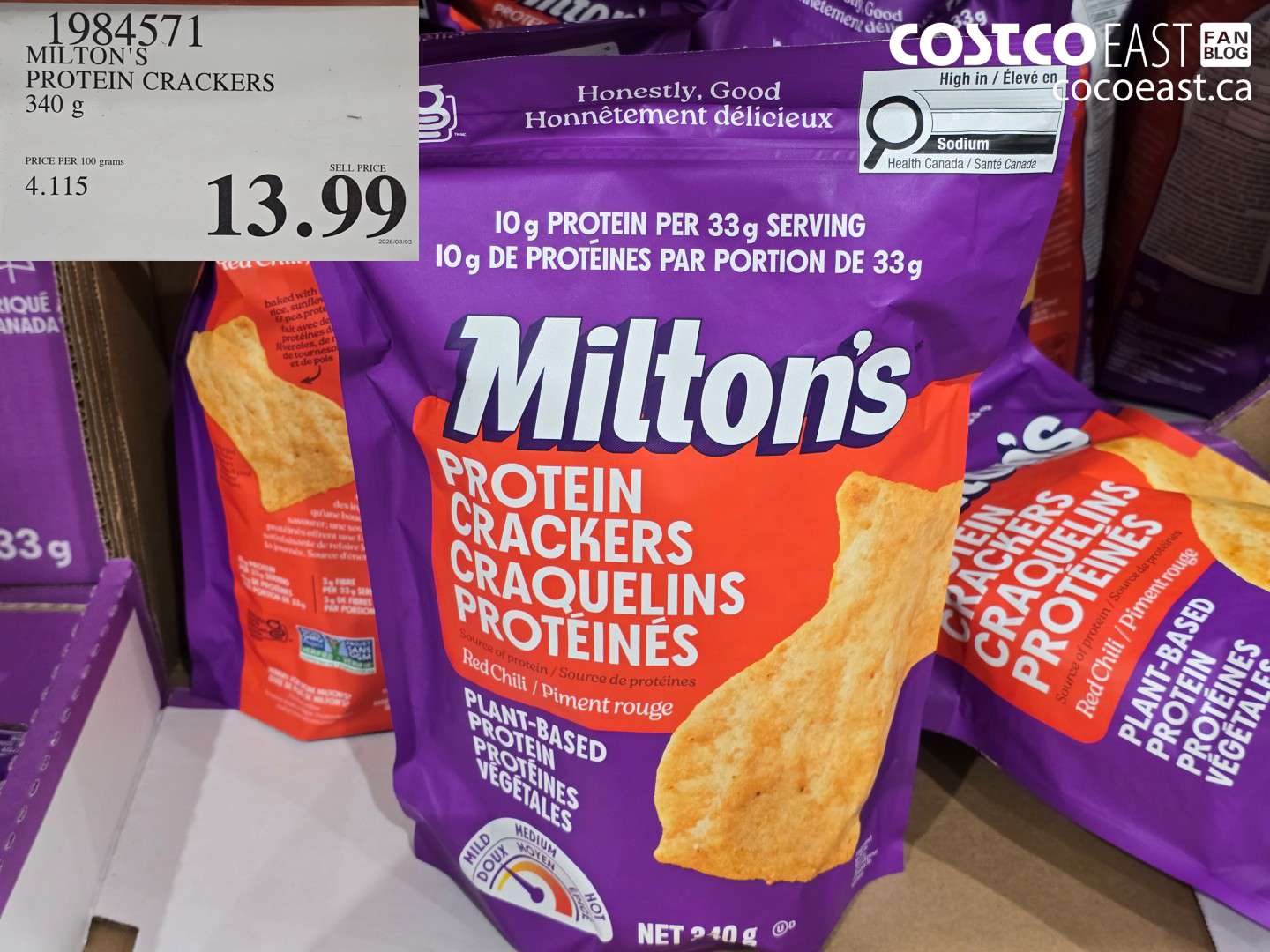 1984571 MILTON'S PROTEIN CRACKERS 340 G $13.99