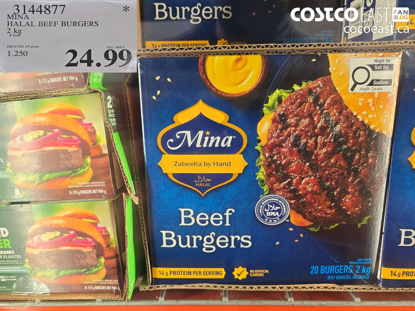 3144877 MINA HALAL BEEF BURGERS 2 KG $24.99
