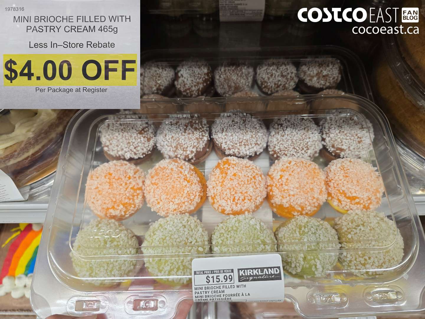 1978316 MINI BRIOCHE FILLED WITH PASTRY CREAM 465G ($4.00 INSTANT SAVINGS)