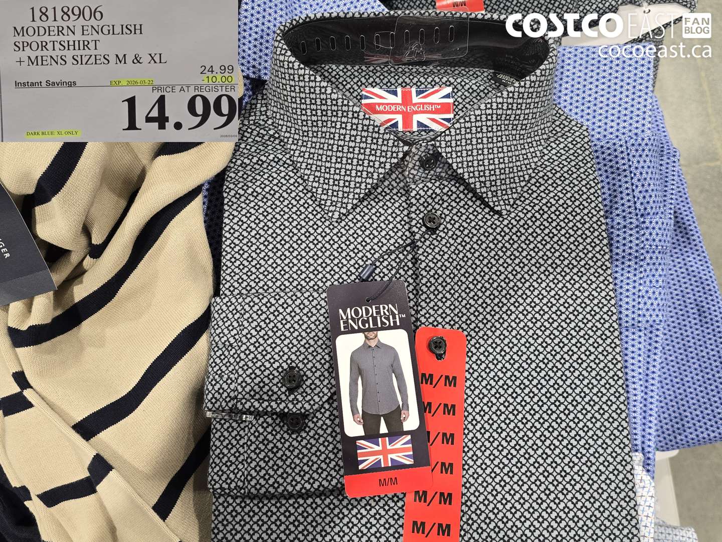 1818906 MODERN ENGLISH SPORTSHIRT +MENS SIZES M & XL ($10.00 INSTANT SAVINGS EXPIRES ON 2026-03-22) $14.99