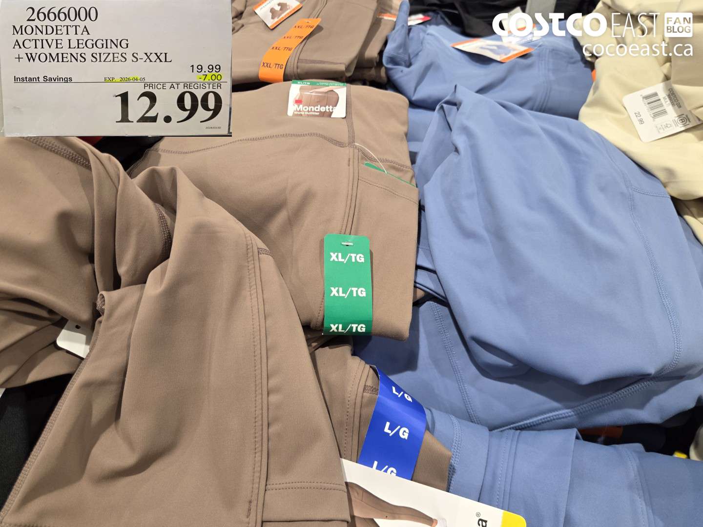 2666000 MONDETTA ACTIVE LEGGING + WOMENS SIZES S-XXL ($7.00 INSTANT SAVINGS EXPIRES ON 2026-04-05) $12.99