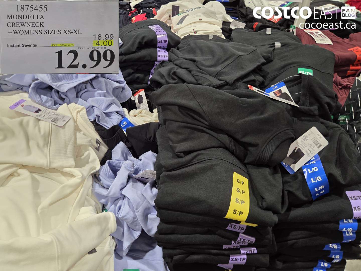 1875455 MONDETTA CREWNECK + WOMENS SIZES XS-XL ($4.00 INSTANT SAVINGS EXPIRES ON 2026-04-05) $12.99