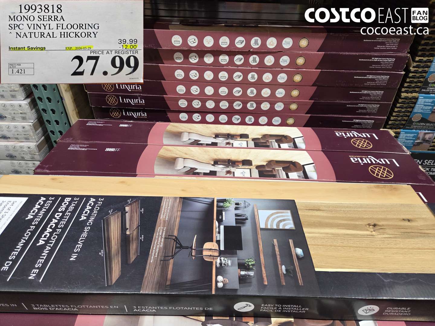 1993818 MONO SERRA SPC VINYL FLOORING NATURAL HICKORY ($12.00 INSTANT SAVINGS EXPIRES ON 2026-03-29) $27.99