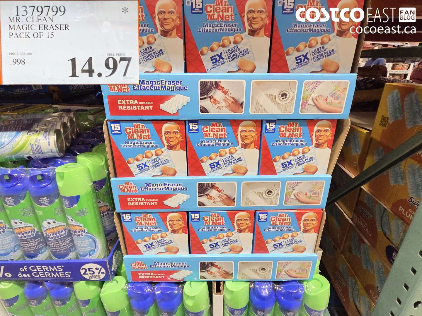 1379799 MR. CLEAN MAGIC ERASER PACK OF 15 $14.97