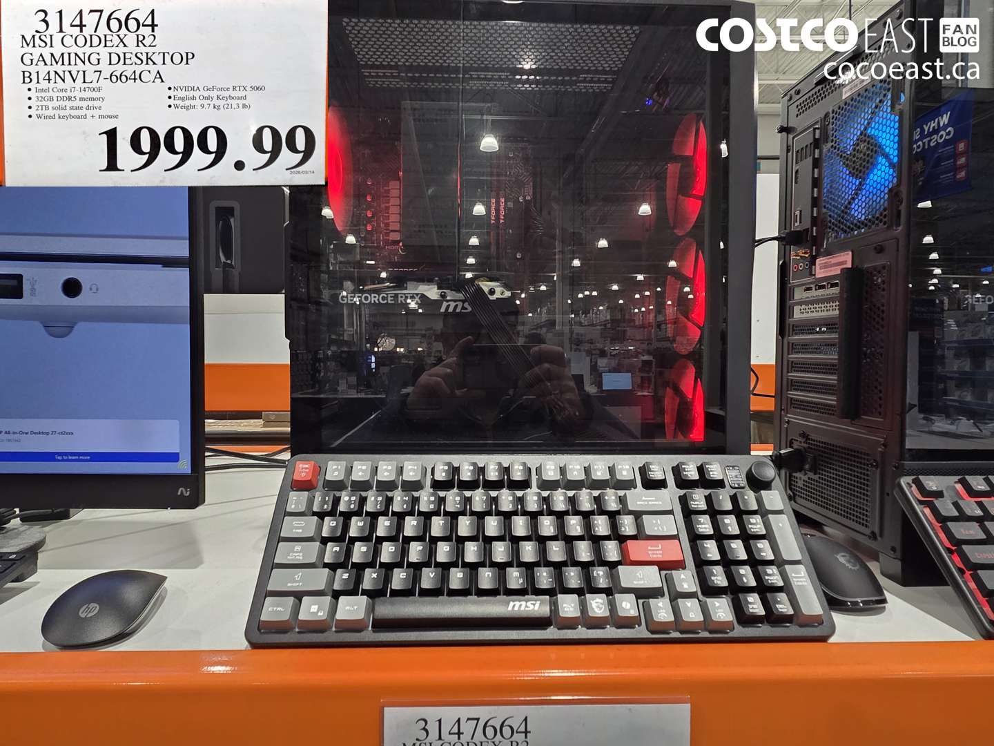 3147664 MSI CODEX R2 GAMING DESKTOP B14NVL7-664CA $1999.99