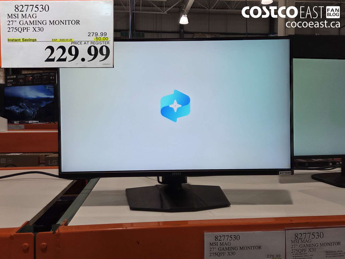 8277530 MSI MAG 27 GAMING MONITOR 275QPF X30 ($50.00 INSTANT SAVINGS EXPIRES ON 2026-03-29) $229.99