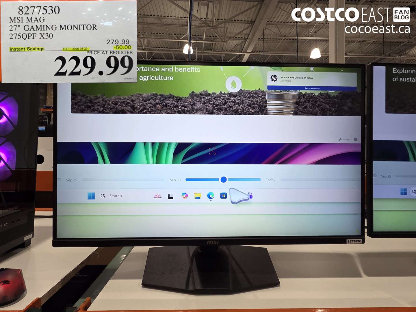 8277530 MSI MAG 27 GAMING MONITOR 275QPF X30 ($50.00 INSTANT SAVINGS EXPIRES ON 2026-03-29) $229.99