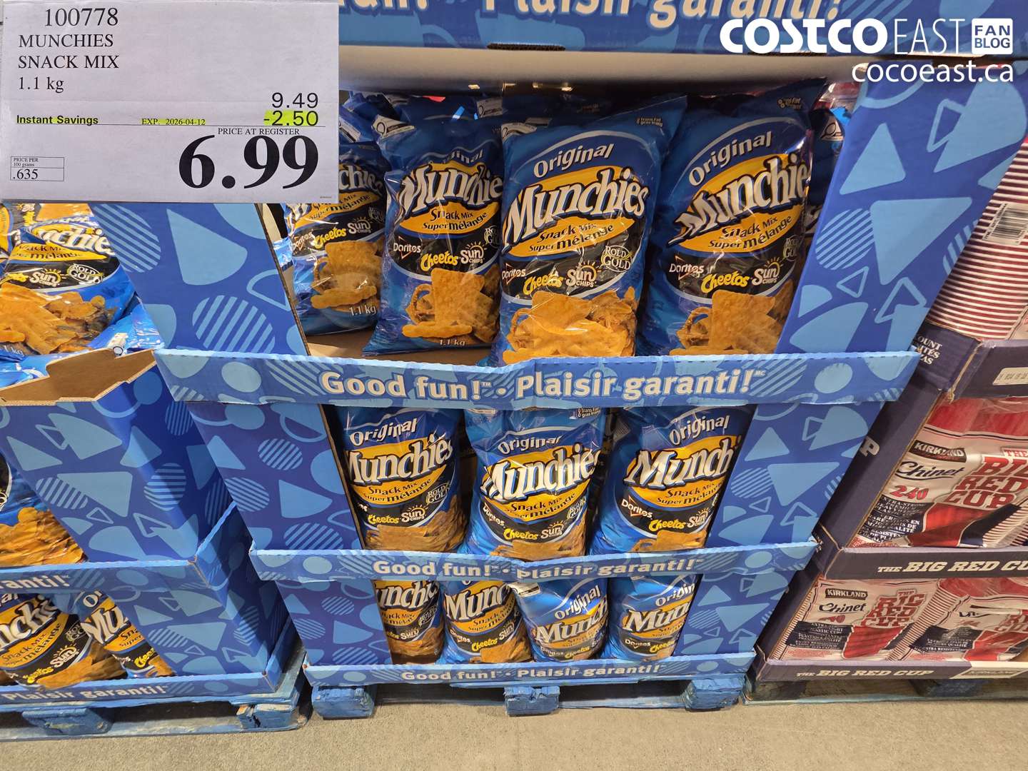 100778 MUNCHIES SNACK MIX 1.1 KG ($2.50 INSTANT SAVINGS EXPIRES ON 2026-04-12) $6.99