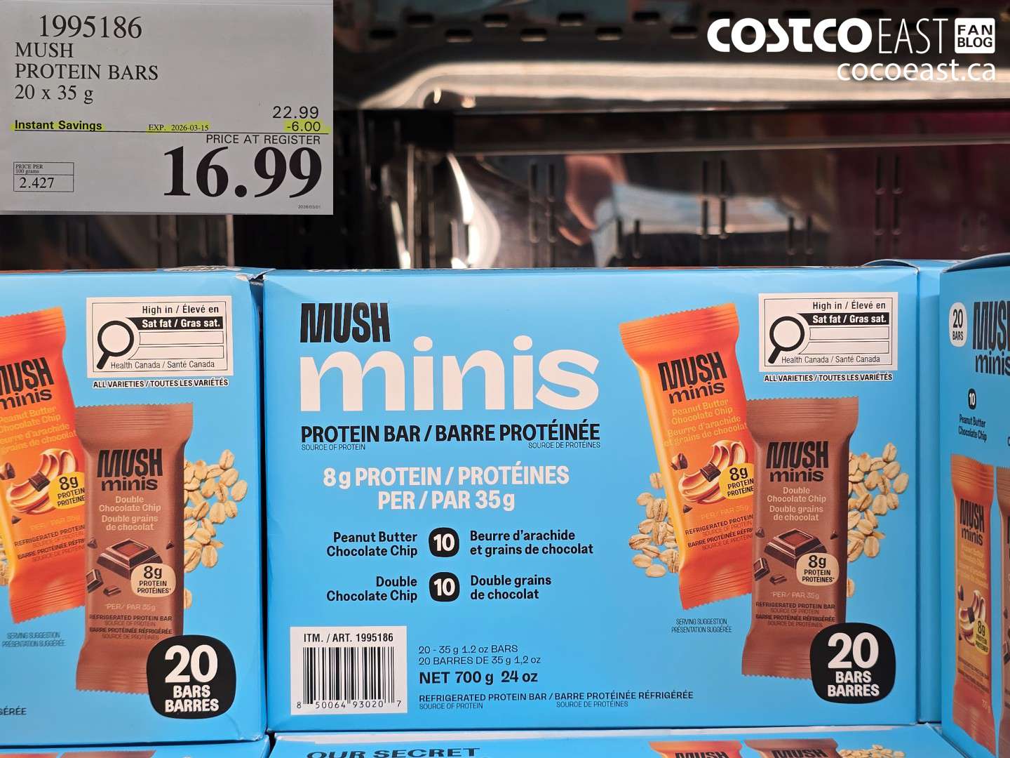 1995186 MUSH PROTEIN BARS 20 X 35 G ($6.00 INSTANT SAVINGS EXPIRES ON 2026-03-15) $16.99
