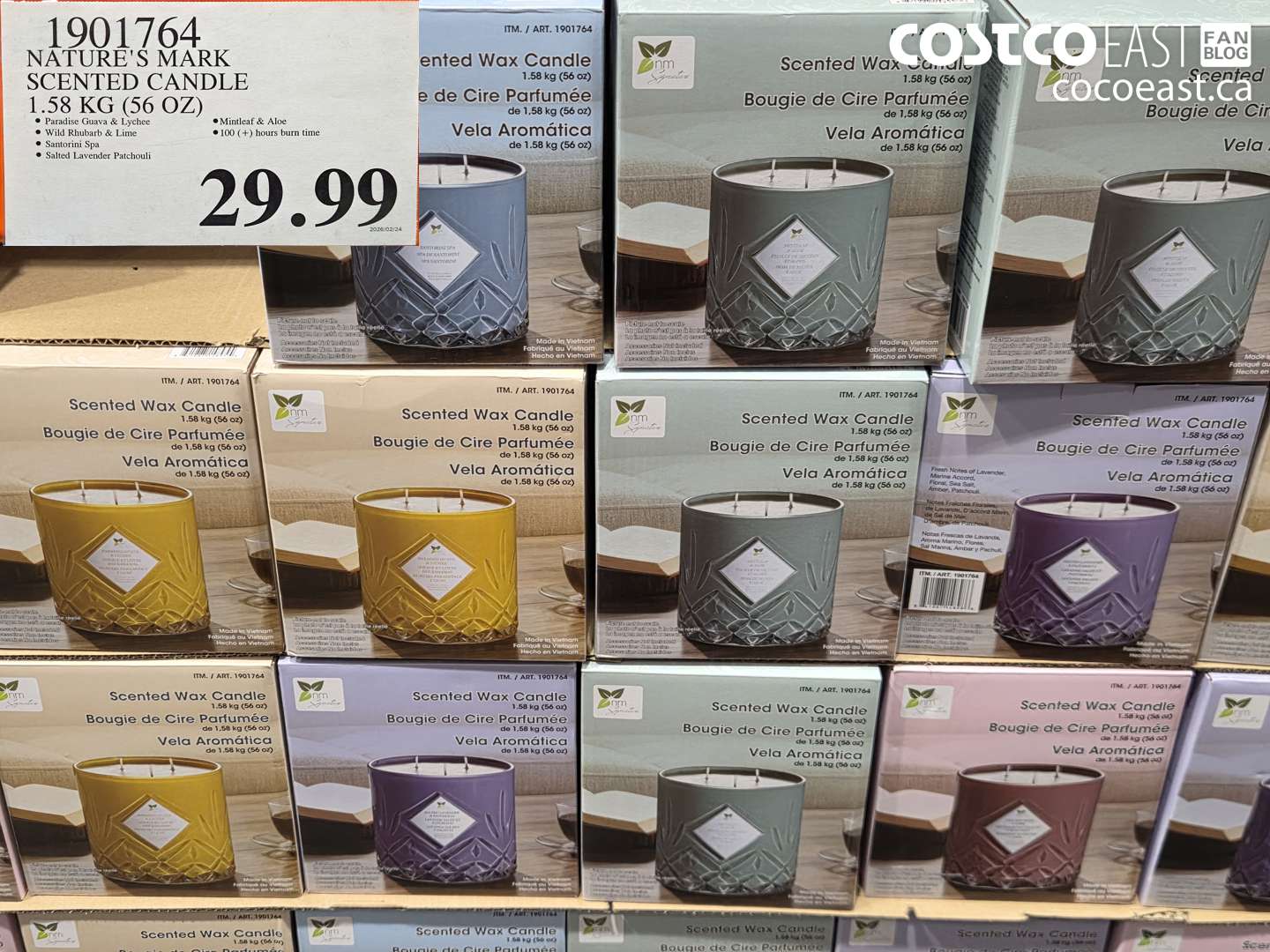 1901764 NATURE'S MARK SCENTED CANDLE 1.58 KG (56 OZ) $29.99