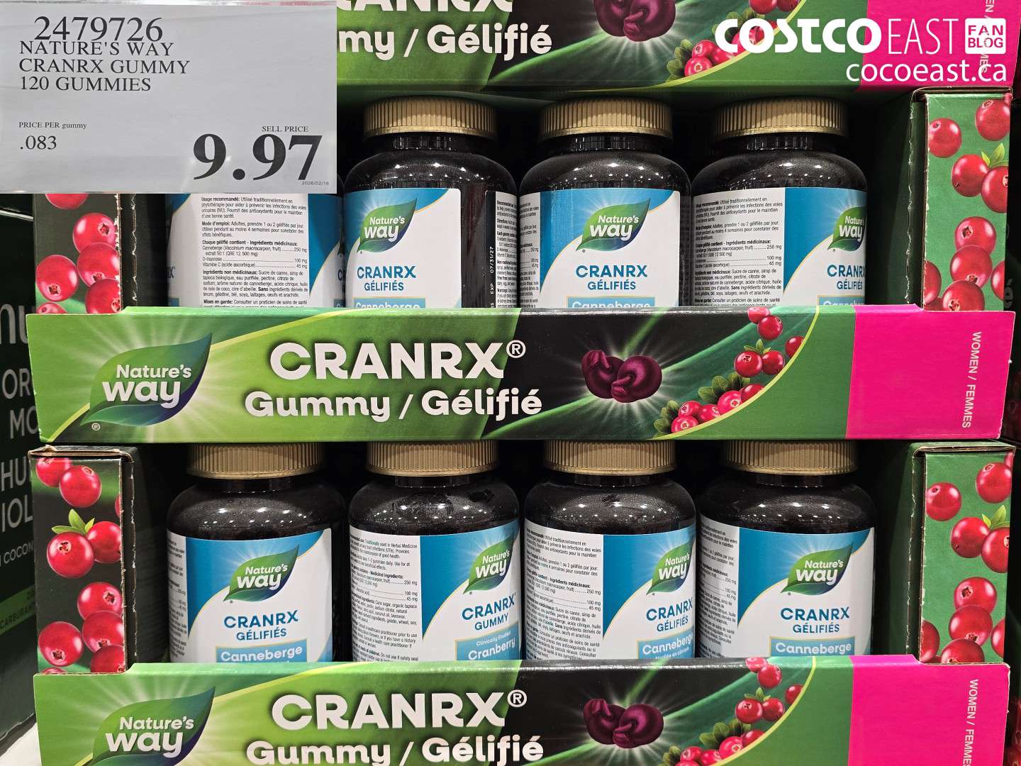 2479726 NATURE'S WAY CRANRX GUMMY 120 GUMMIES $9.97