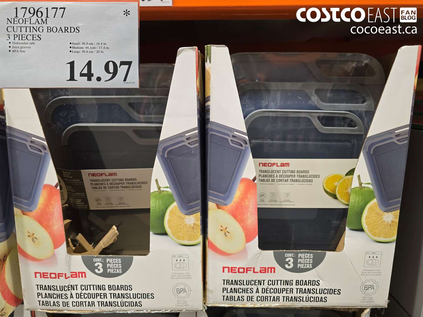 1796177 NEOFLAM CUTTING BOARDS 3 PIECES $14.97