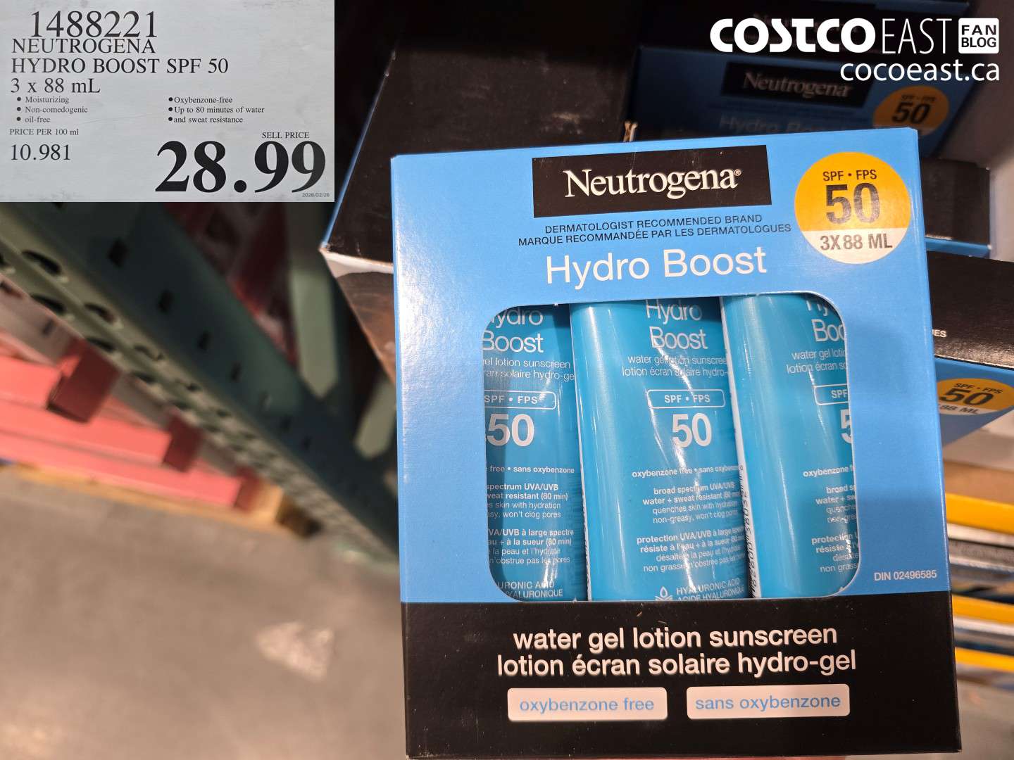 1488221 NEUTROGENA HYDRO BOOST SPF 50 3 X 88 ML $28.99