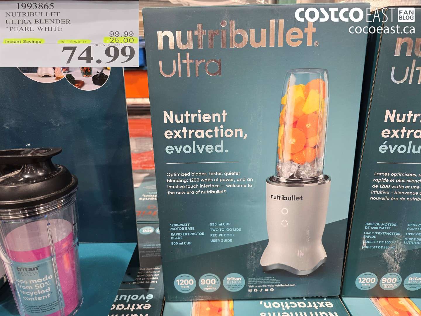 1993865 NUTRIBULLET ULTRA BLENDER PEARL WHITE ($25.00 INSTANT SAVINGS EXPIRES ON 2026-03-12) $74.99