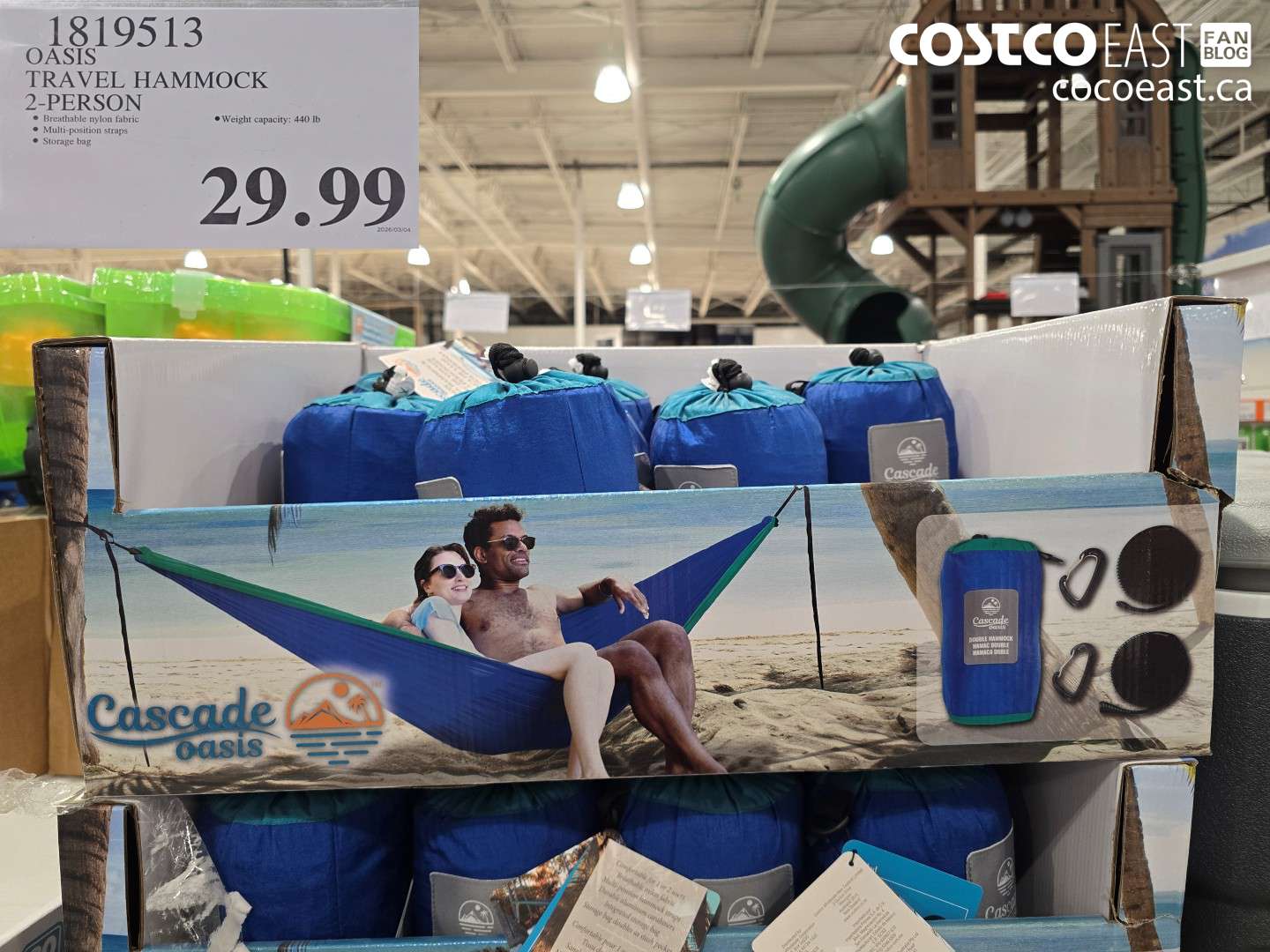 1819513 OASIS TRAVEL HAMMOCK 2-PERSON $29.99
