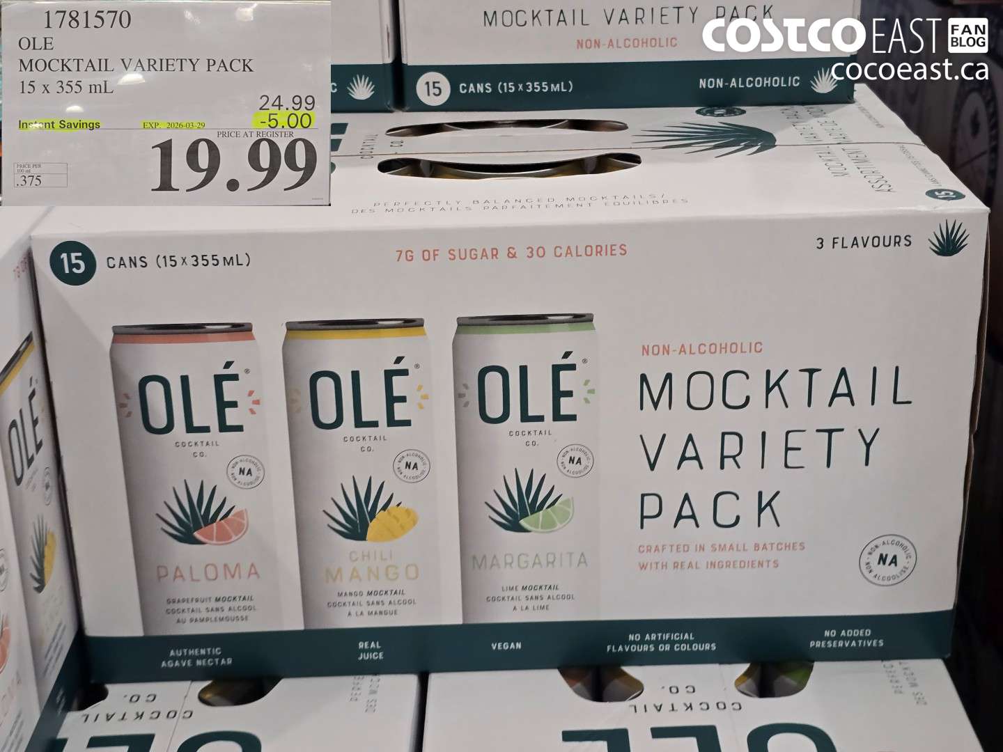 1781570 OLE MOCKTAIL VARIETY PACK 15 X 355 ML ($5.00 INSTANT SAVINGS EXPIRES ON 2026-03-29) $19.99