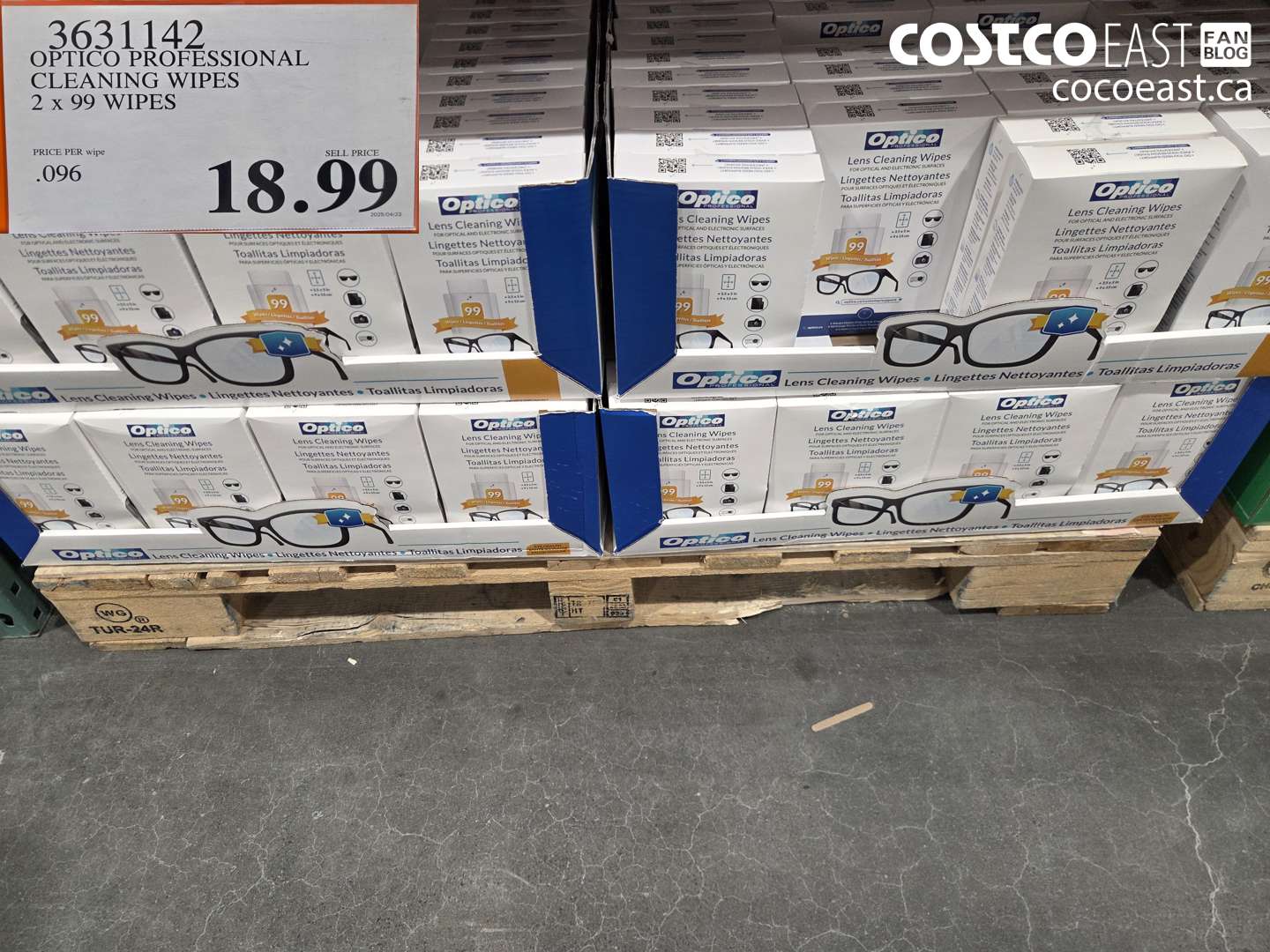 3631142 OPTICO PROFESSIONAL CLEANING WIPES 2 X 99 WIPES $18.99