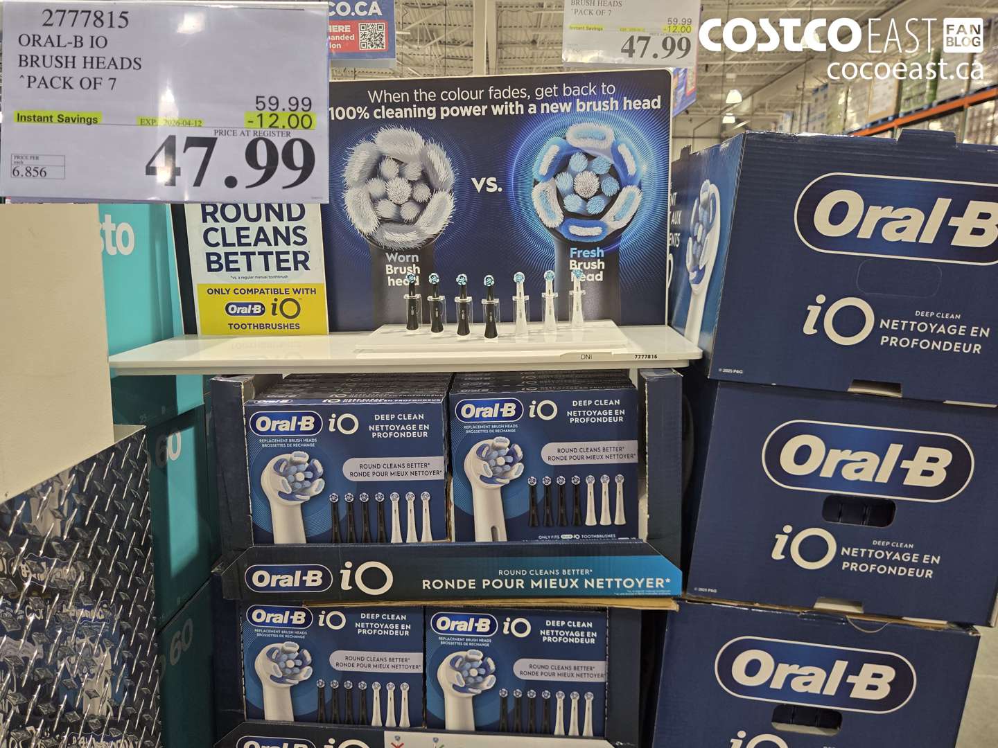 2777815 ORAL-B IO BRUSH HEADS ($12.00 INSTANT SAVINGS EXPIRES ON 2026-04-12) $47.99