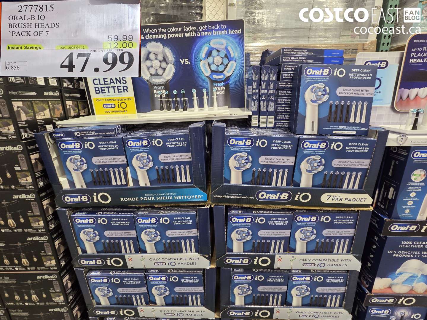 2777815 ORAL-B IO BRUSH HEADS PACK OF 7 ($12.00 INSTANT SAVINGS EXPIRES ON 2026-04-12) $47.99