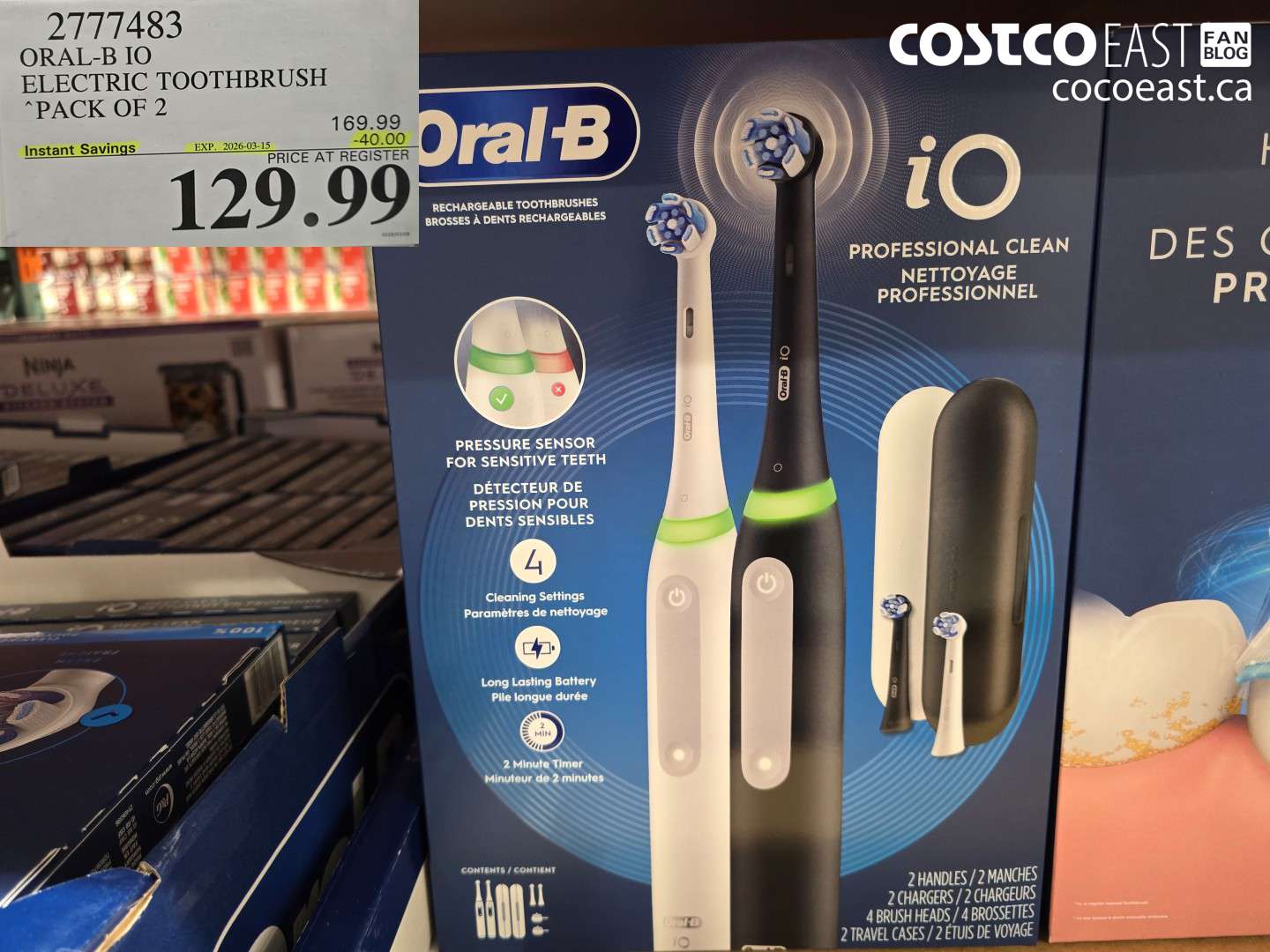 2777483 ORAL-B IO ELECTRIC TOOTHBRUSH PACK OF 2 ($40.00 INSTANT SAVINGS EXPIRES ON 2026-03-15) $129.99