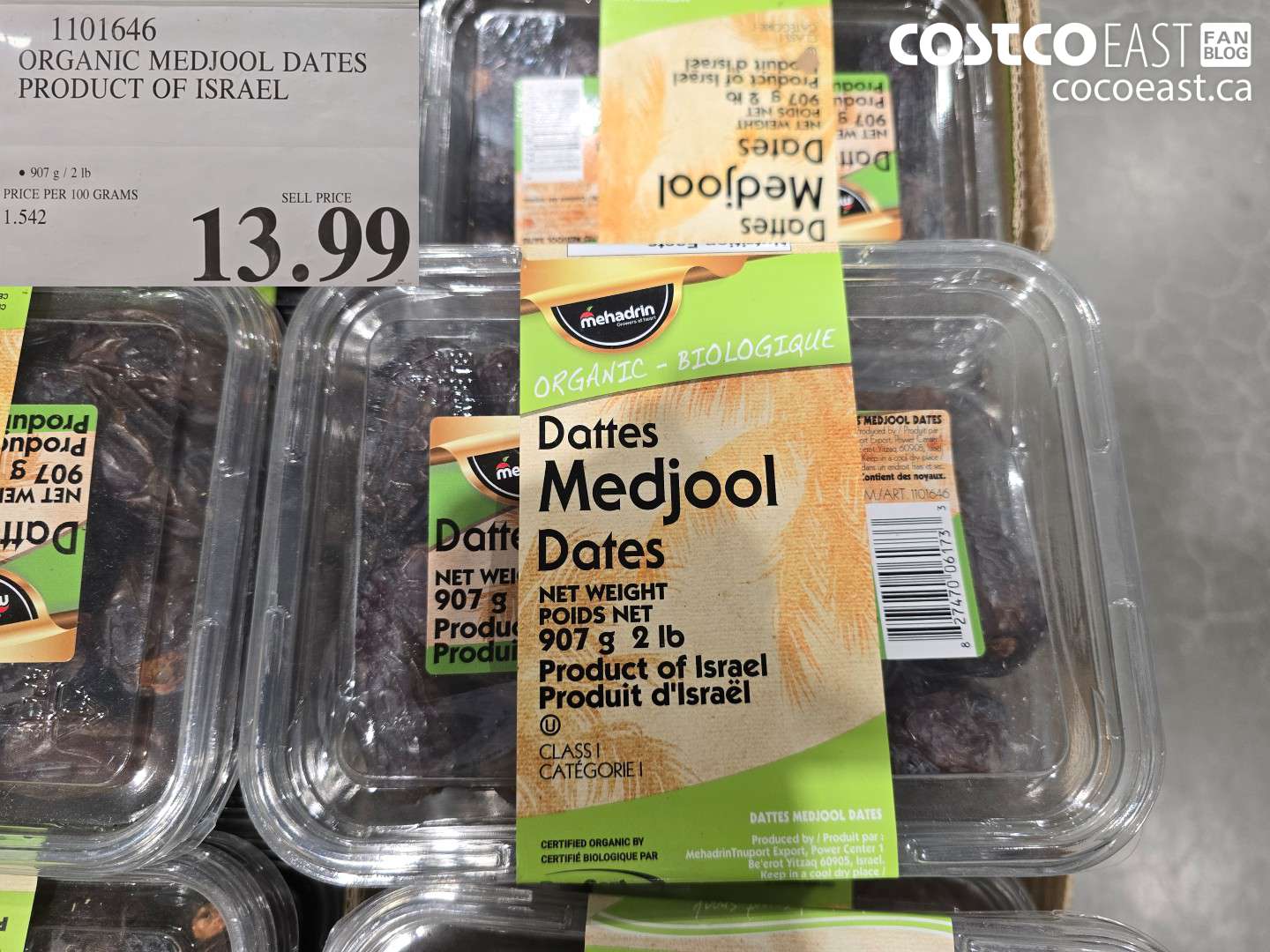 1101646 ORGANIC MEDJOOL DATES PRODUCT OF ISRAEL $13.99