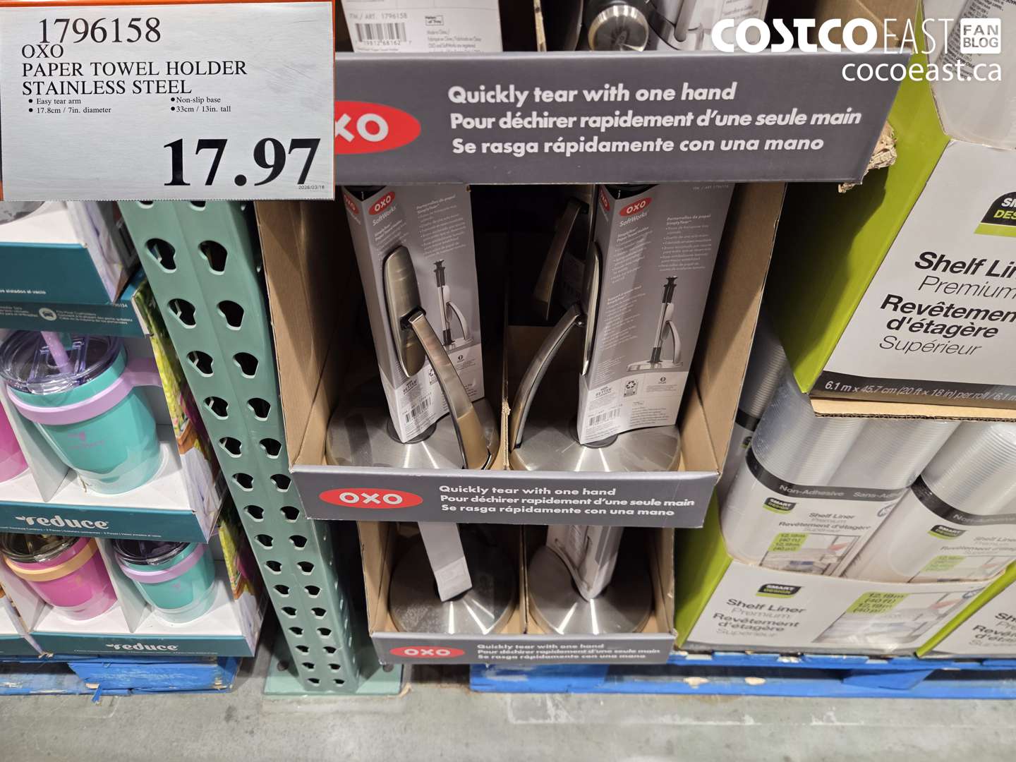 1796158 OXO PAPER TOWEL HOLDER STAINLESS STEEL $17.97