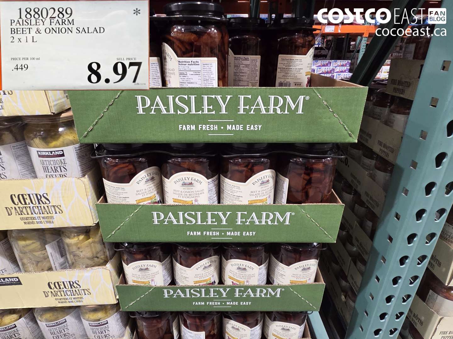1880289 PAISLEY FARM BEET & ONION SALAD 2 X 1L $8.97