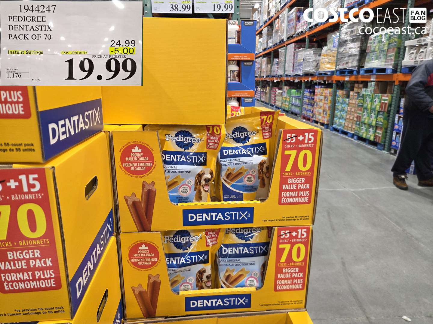 1944247 PEDIGREE DENTASTIX PACK OF 70 ($5.00 INSTANT SAVINGS EXPIRES ON 2026-04-12) $19.99