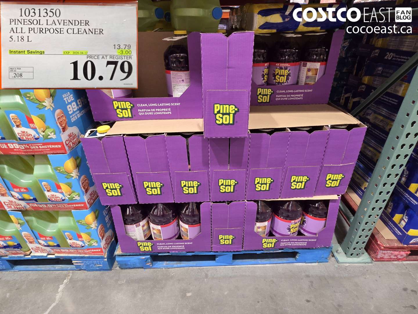 1031350 PINESOL LAVENDER ALL PURPOSE CLEANER 5.18 L ($3.00 INSTANT SAVINGS EXPIRES ON 2026-04-12) $10.79