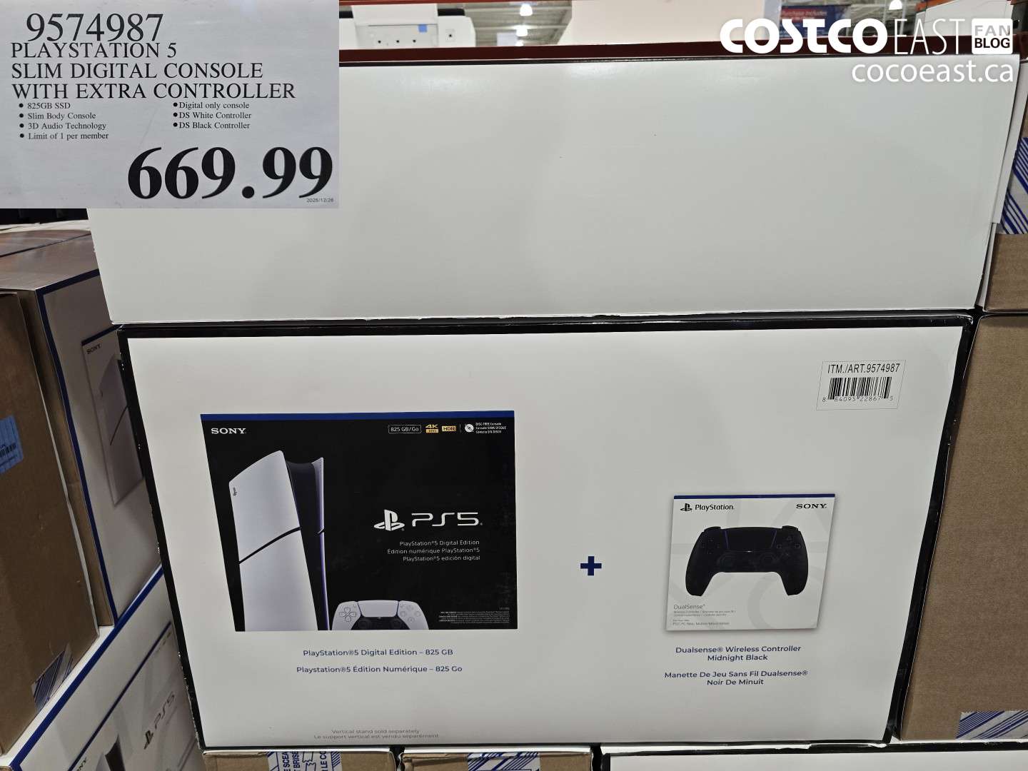 9574987 PLAYSTATION 5 SLIM DIGITAL CONSOLE WITH EXTRA CONTROLLER $659.99