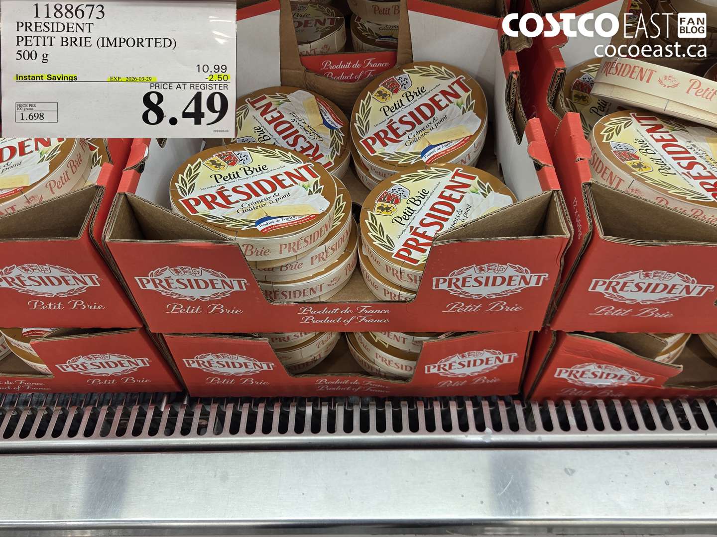 1188673 PRESIDENT PETIT BRIE (IMPORTED) 500 G ($2.50 INSTANT SAVINGS EXPIRES ON 2026-03-29) $8.49