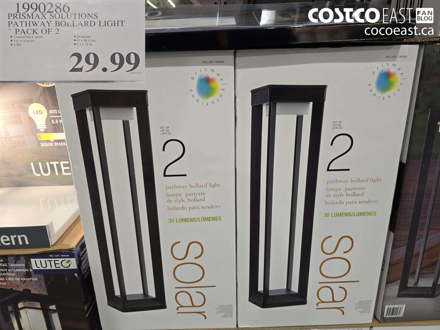 1990286 PRISMAX SOLUTIONS PATHWAY BOLLARD LIGHT PACK OF 2 $29.99