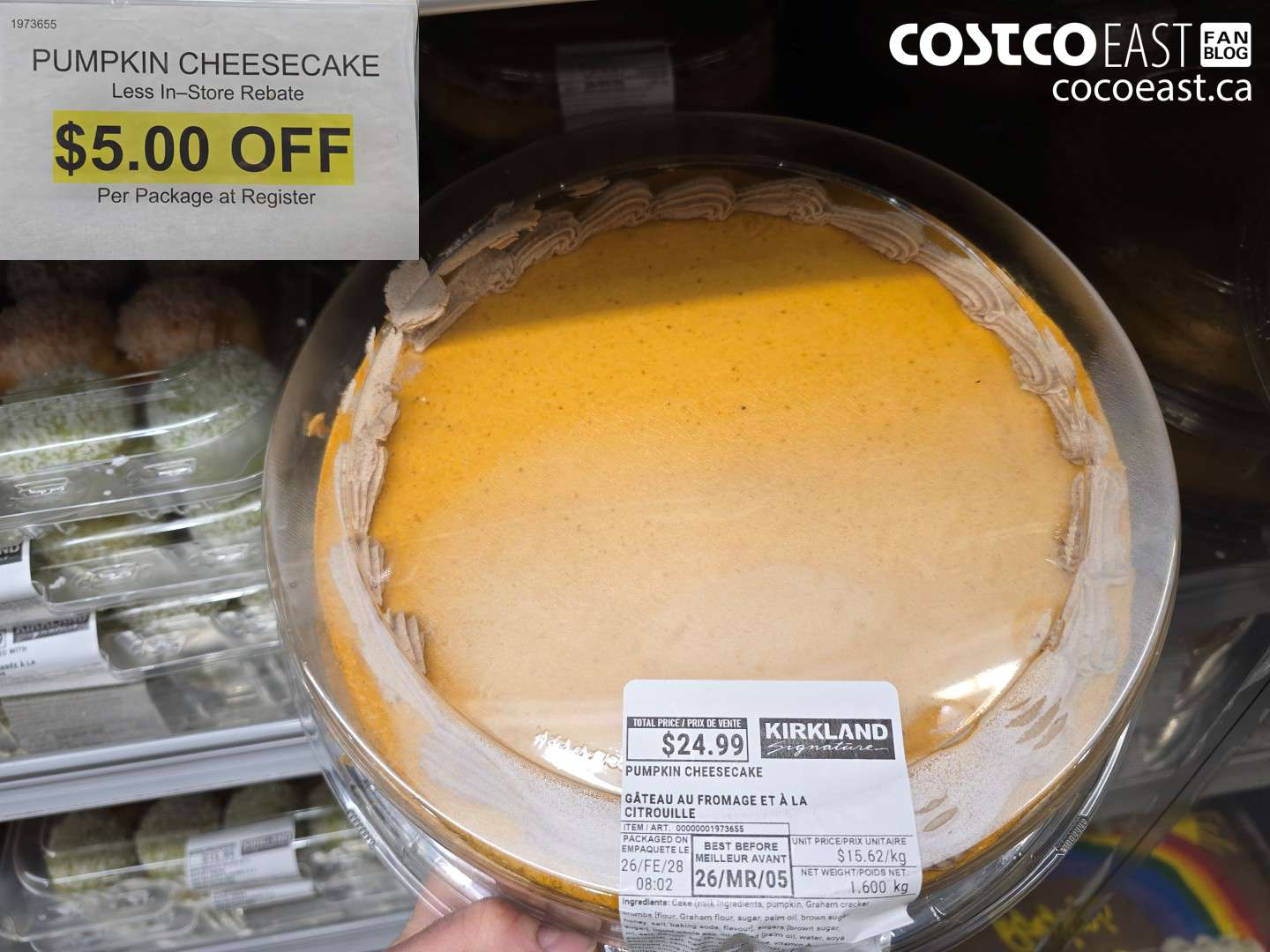 1973655 PUMPKIN CHEESECAKE ($5.00 INSTANT SAVINGS)