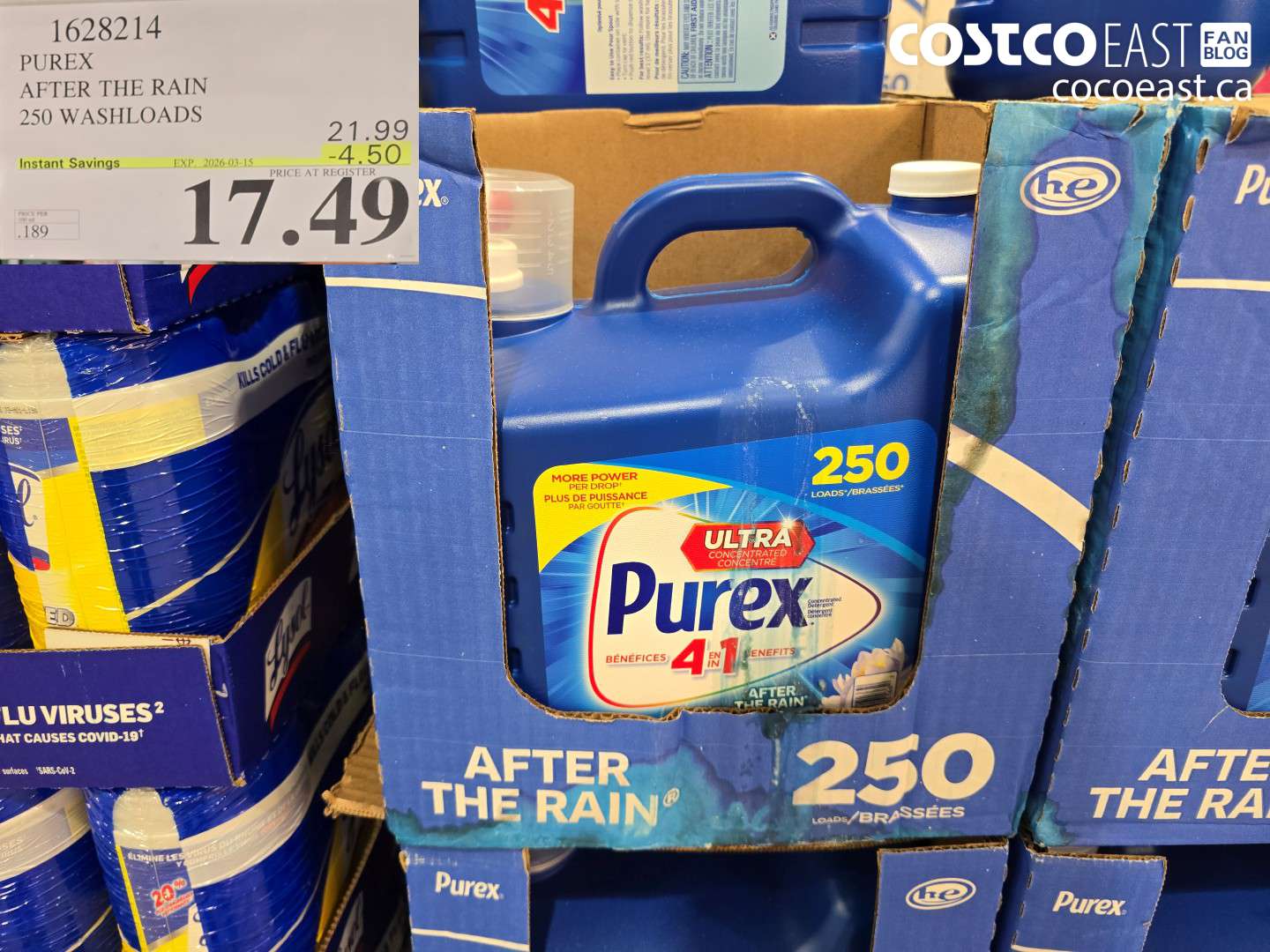 1628214 PUREX AFTER THE RAIN 250 WASHLOADS ($4.50 INSTANT SAVINGS EXPIRES ON 2026-03-15) $17.49