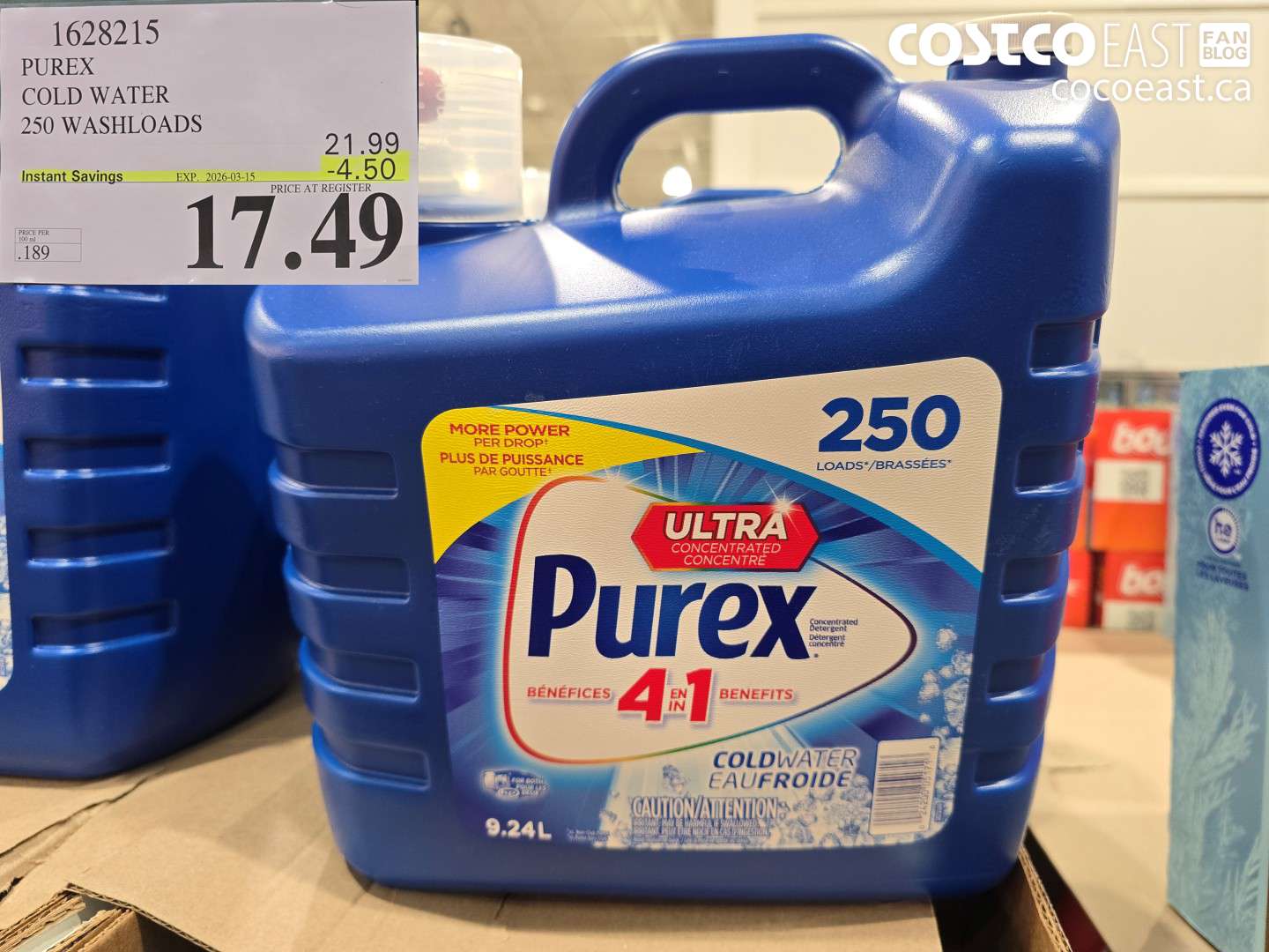 1628215 PUREX COLD WATER 250 WASHLOADS ($4.50 INSTANT SAVINGS EXPIRES ON 2026-03-15) $17.49