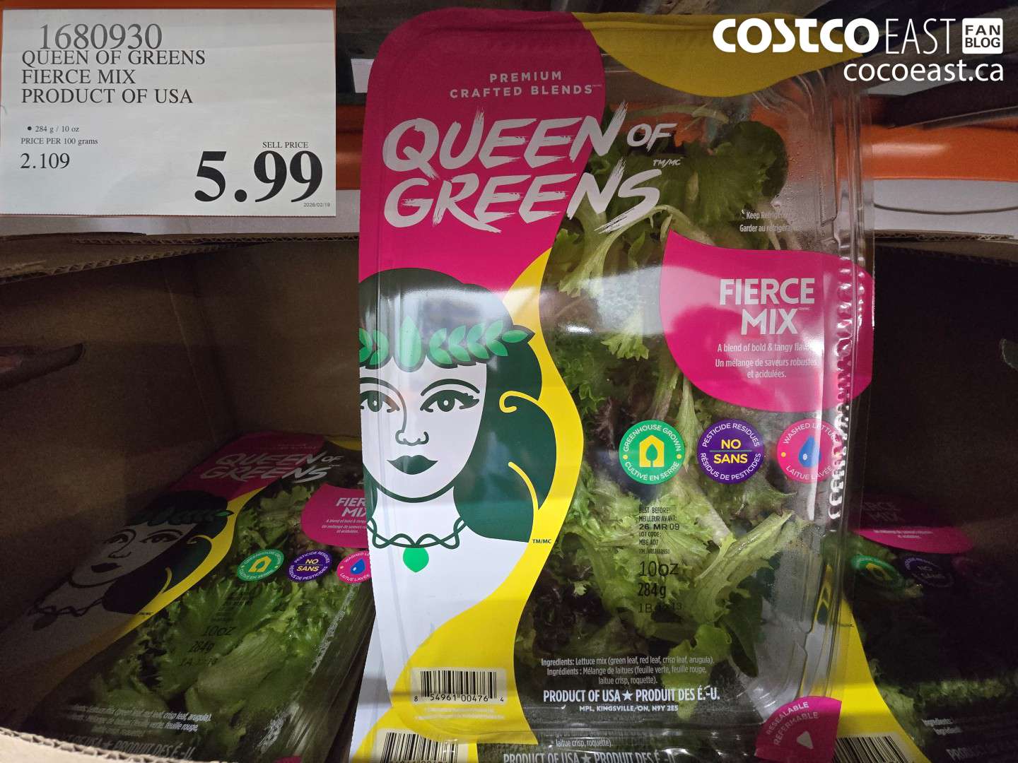 1680930 QUEEN OF GREENS FIERCE MIX PRODUCT OF USA $5.99