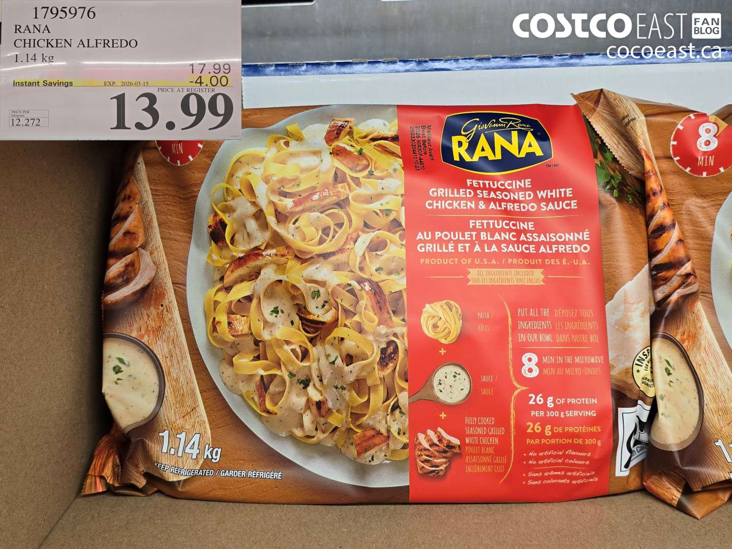 1795976 RANA CHICKEN ALFREDO 1.14 KG ($4.00 INSTANT SAVINGS EXPIRES ON 2026-03-15) $13.99
