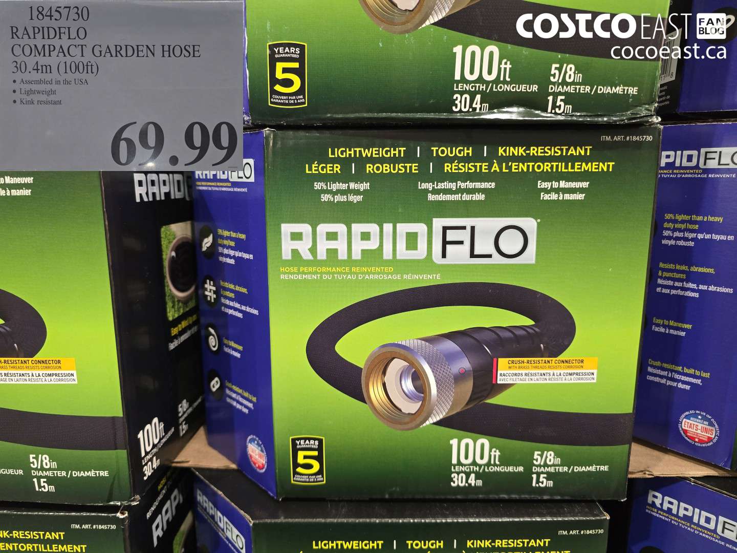 1845730 RAPIDFLO COMPACT GARDEN HOSE 30.4M (100FT) $69.99