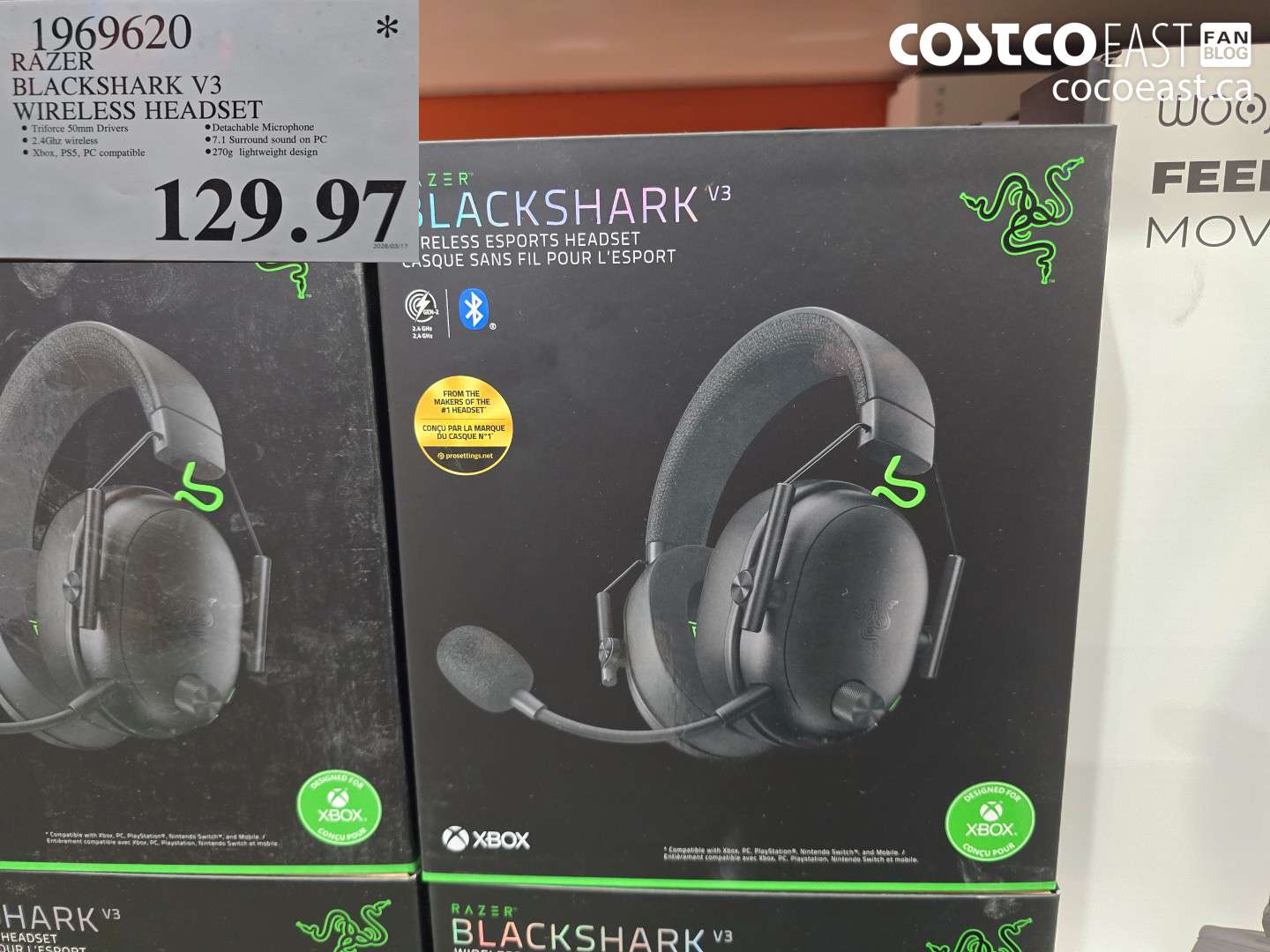 1969620 RAZER BLACKSHARK V3 WIRELESS HEADSET $129.97