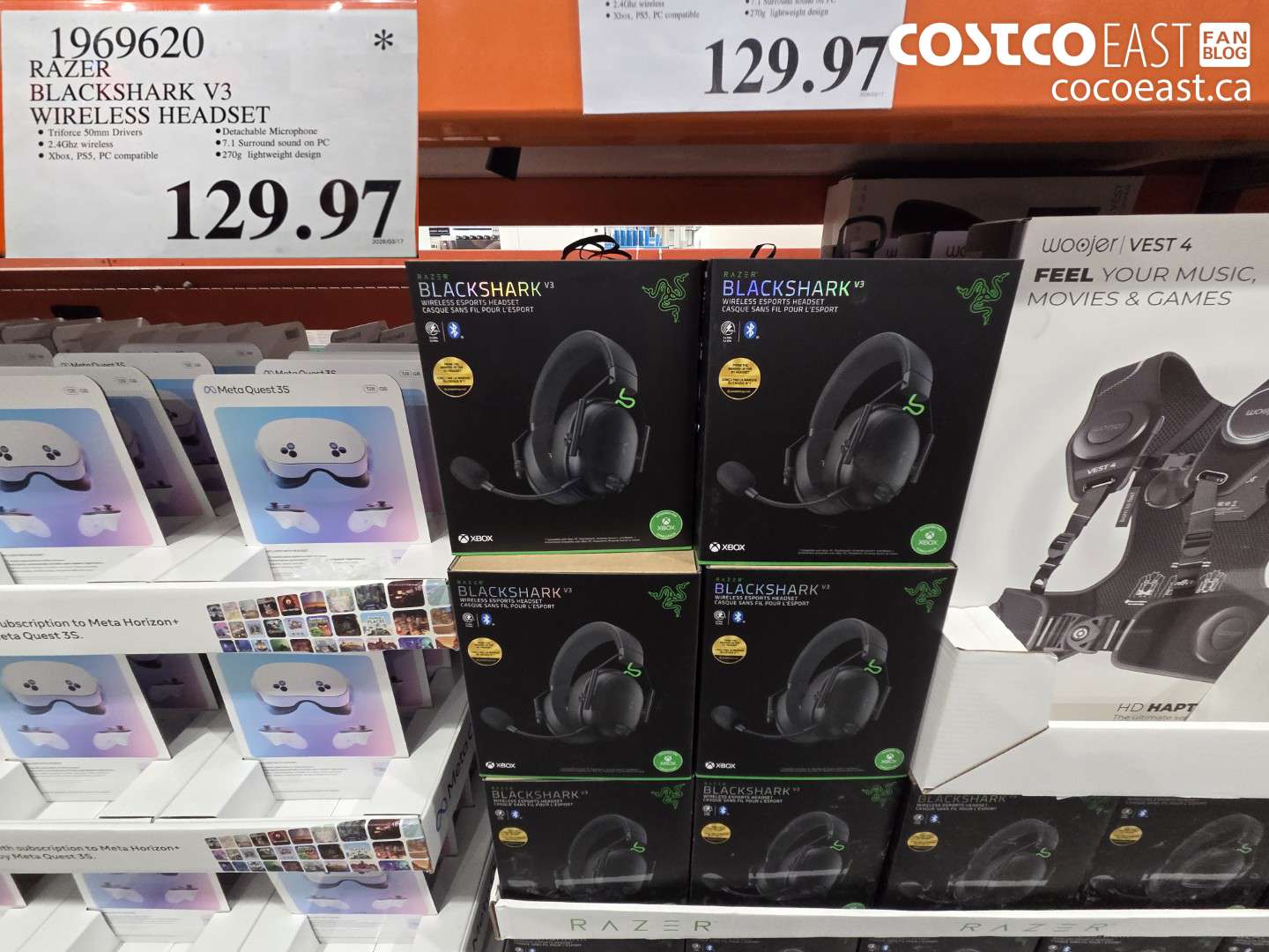 1969620 RAZER BLACKSHARK V3 WIRELESS HEADSET $129.97