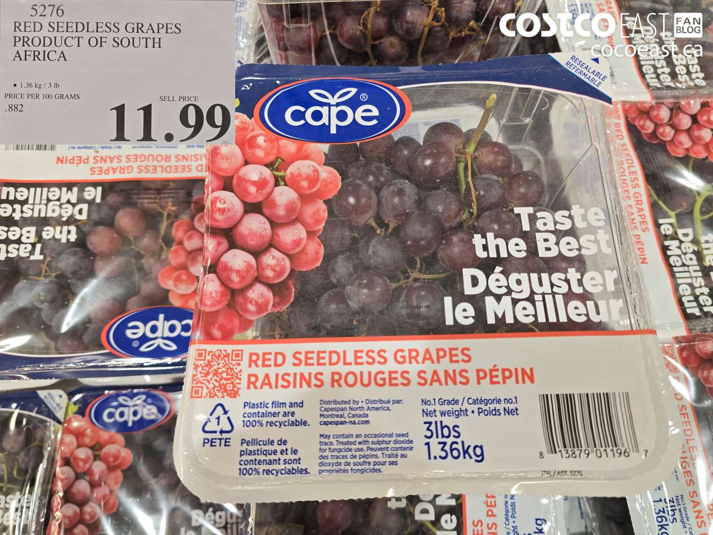 5276 RED SEEDLESS GRAPES PRODUCT OF SOUTH AFRICA $11.99