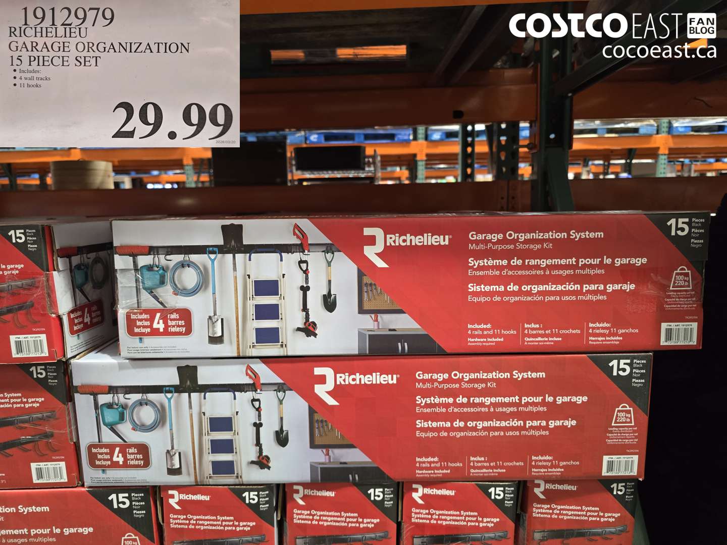 1912979 RICHELIEU GARAGE ORGANIZATION 15 PIECE SET $29.99