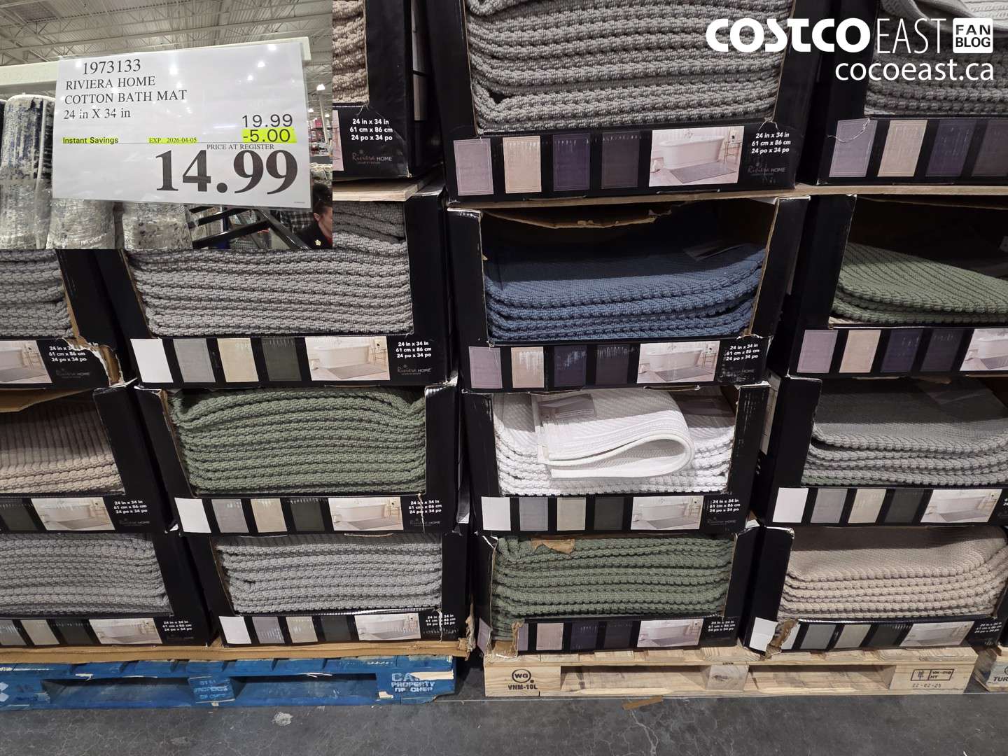 1973133 RIVIERA HOME COTTON BATH MAT 24 IN X 34 IN ($5.00 INSTANT SAVINGS EXPIRES ON 2026-04-05) $14.99