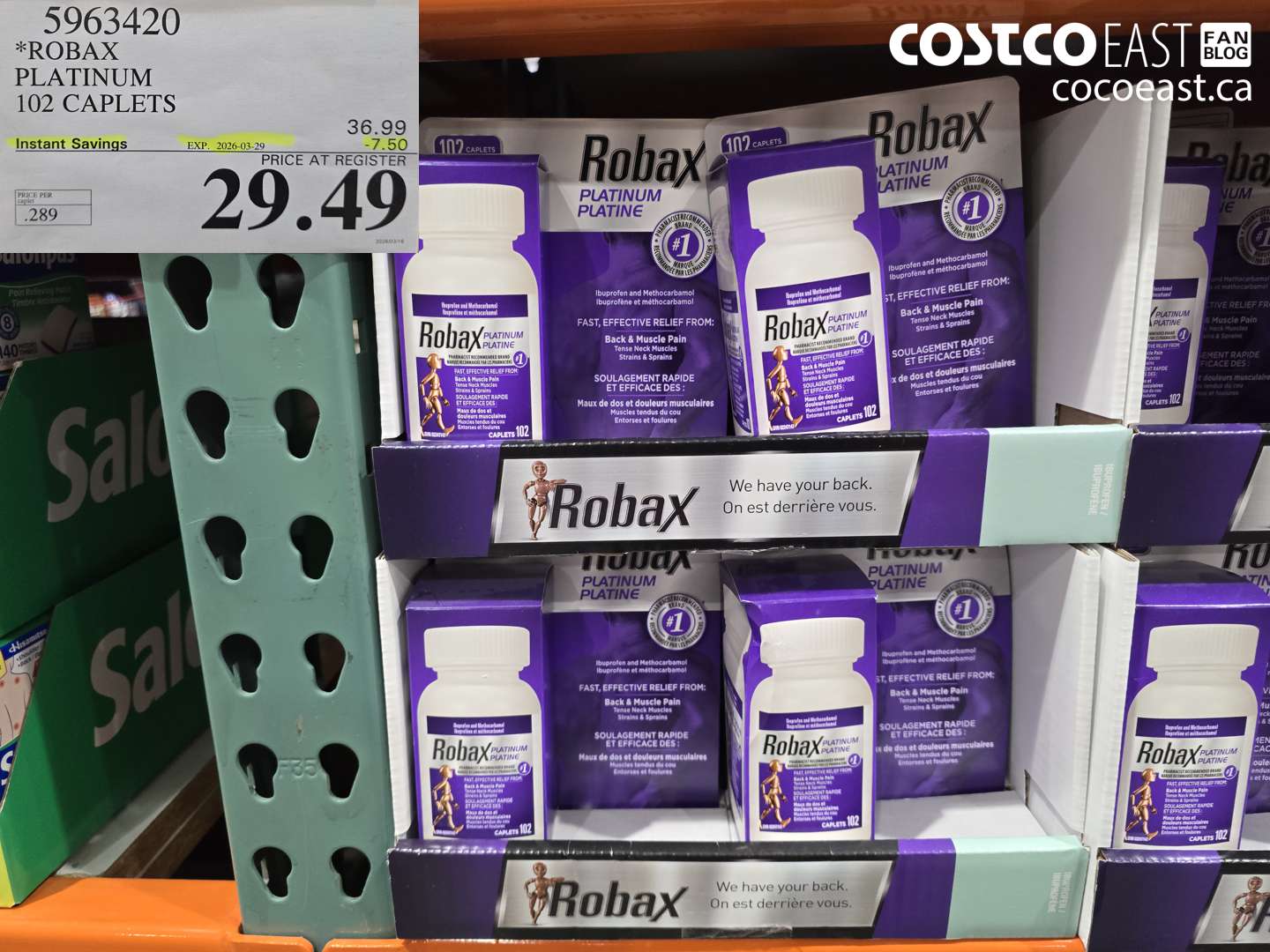 5963420 ROBAX PLATINUM 102 CAPLETS ($7.50 INSTANT SAVINGS EXPIRES ON 2026-03-29) $29.49