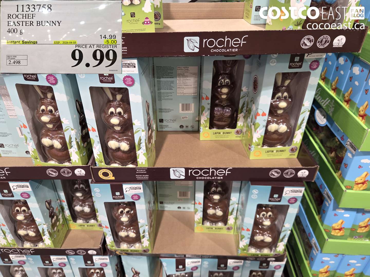 1133758 ROCHEF EASTER BUNNY 400 G ($5.00 INSTANT SAVINGS EXPIRES ON 2026-04-05) $9.99