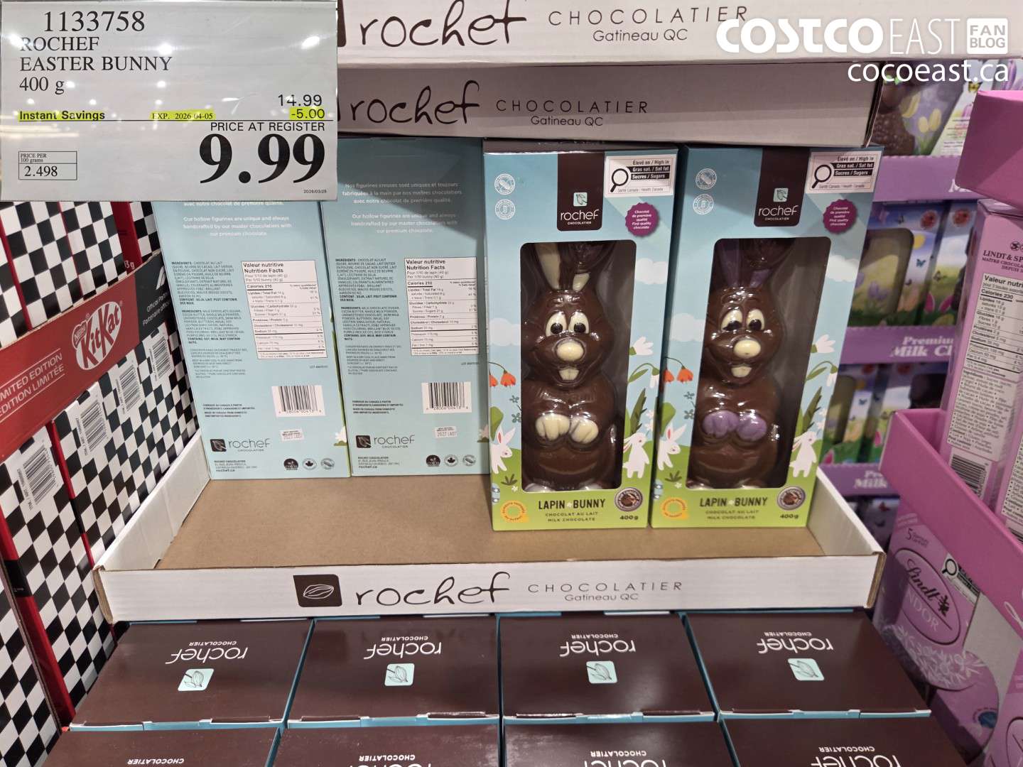 1133758 ROCHEF EASTER BUNNY 400 G ($5.00 INSTANT SAVINGS EXPIRES ON 2026-04-05) $9.99