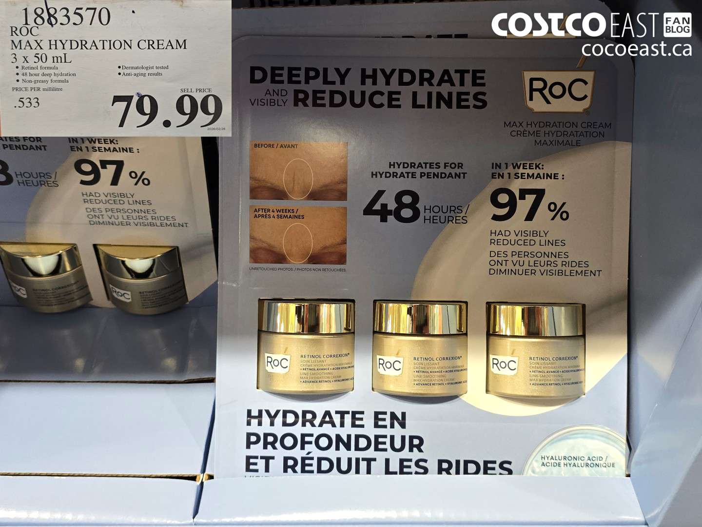 1883570 ROC MAX HYDRATION CREAM 3 X 50 ML $79.99